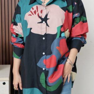Kemeja Grafiti iLTs — Kemeja Wanita Oversize Motif Grafis · Bahan Cotton Premium · All Size
