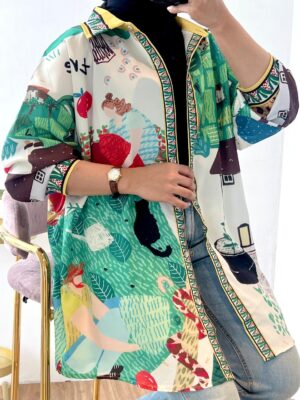Kemeja Wanita Silk Aqiana Oversize