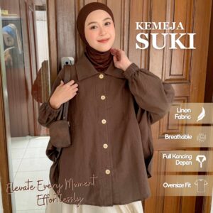 Kemeja Suki iLTs — Kemeja Lengan Balon Wanita Bahan Linen · Korean Style Elegan · All Size