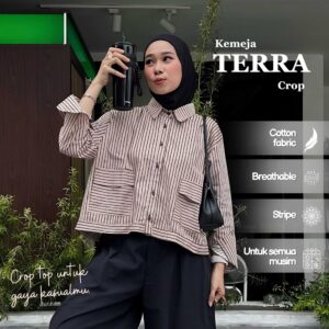 Kemeja Terra iLTs — Kemeja Crop Wanita Bahan Katun Linen · Smart Casual All Day · All Size