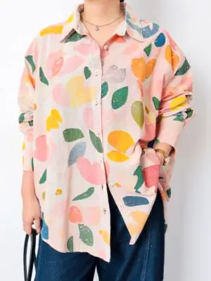Kemeja Suyo iLTs — Kemeja Oversize Wanita Motif Linen · Ethnic Casual Style · All Size