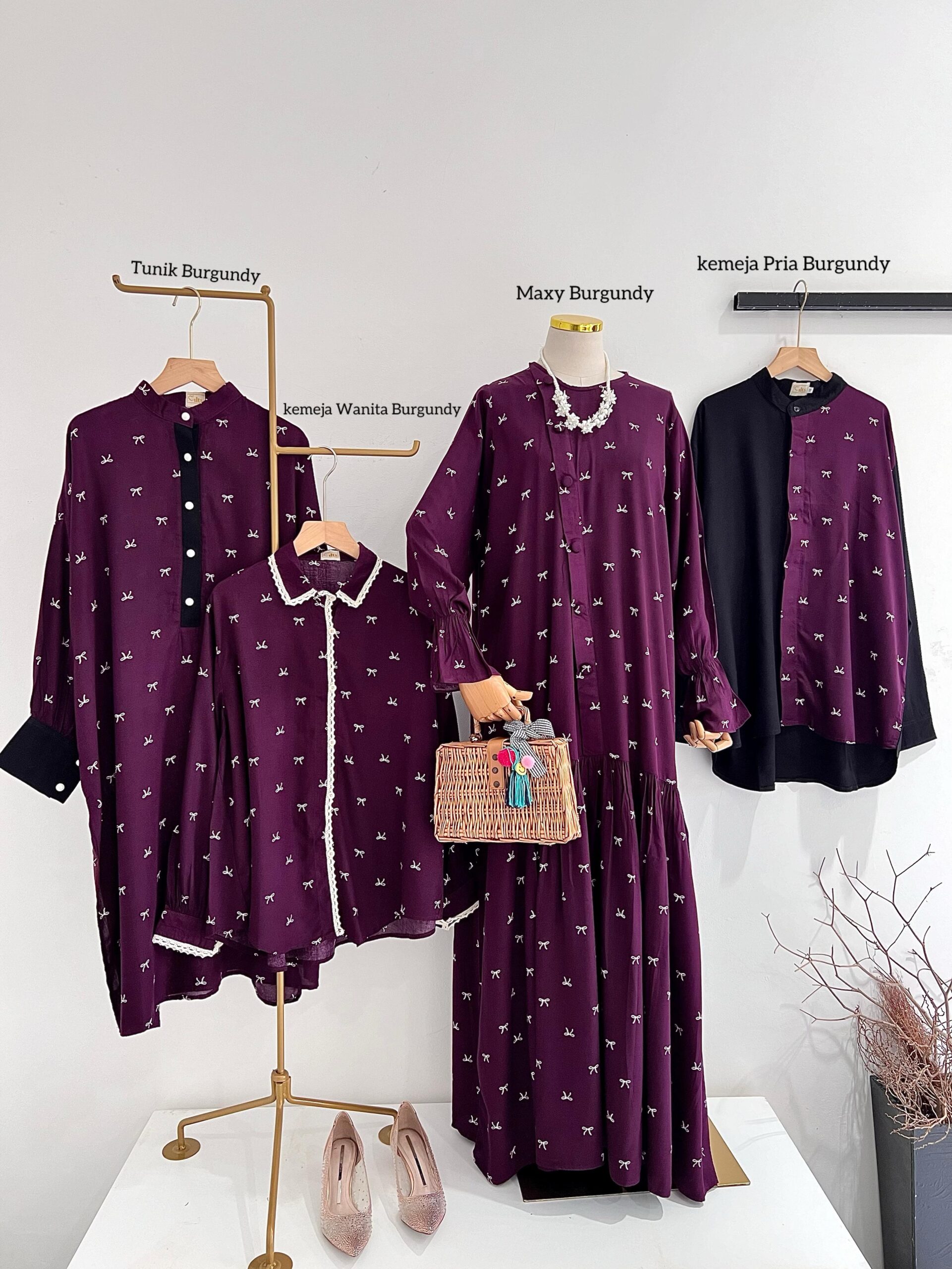 ILTS Mahira Wine Series Raya- Family Set Couple Lebaran 2025 dengan Bahan Rayon untuk Tampilan Kekinian