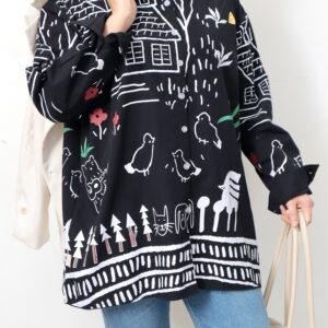 ￼Kemeja Linea - Atasan Wanita painting katun Terbaru Oversize