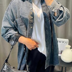Kemeja Wanita Korean Style Gresia dengan Bahan Jeans untuk Gaya Modis Terbaru
