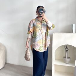 Kemeja Wanita Motif Suyo Plant dengan Bahan Linen untuk Tampilan lebih Menarik