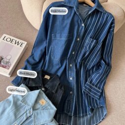 Atasan Wanita Kemeja Marion Bahan Jeans dengan Gaya Chic dan Modern