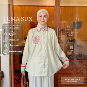 Kemeja Luma Sun Shirt iLTs — Kemeja Warna Cerah Wanita Bahan Katun Adem · Cheerful Daily · All Size