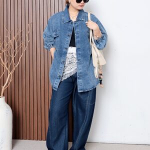 Jaket Jeans Wanita iLTs — Oversize Kancing Denim Casual · Bahan Jeans Berkualitas · All Size