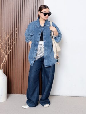 Jaket Jeans Wanita iLTs — Oversize Kancing Denim Casual · Bahan Jeans Berkualitas · All Size