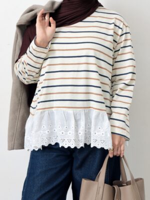Blouse Nara Lace iLTs — Atasan Wanita Renda Elegan Oversize · Bahan Kaos x Lace · All Size