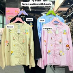 Atasan Cheongsam Wanita Nusara Cotton Bordir untuk Tampilan Stylish Terbaru