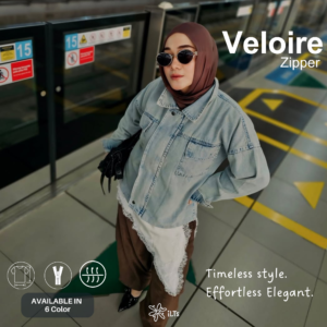 Jaket Veloire iLTs — Jaket Jeans Wanita Oversize Detail Saku · Bahan Denim Nyaman · All Size
