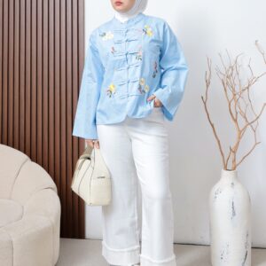 Atasan Cheongsam Wanita Nusara Cotton Bordir untuk Tampilan Stylish Terbaru