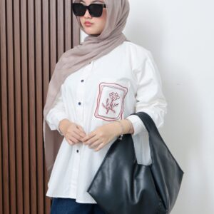 Kemeja Chein iLTs — Kemeja Oversize Wanita Bordir Cotton Poplin · Korean Signature Style · All Size