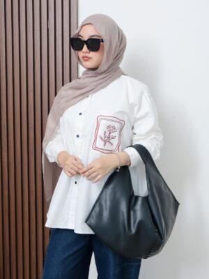 Kemeja Chein iLTs — Kemeja Oversize Wanita Bordir Cotton Poplin · Korean Signature Style · All Size
