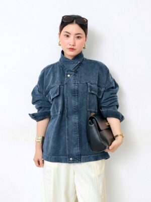 Jaket Veloire iLTs — Jaket Jeans Wanita Oversize Detail Saku · Bahan Denim Nyaman · All Size