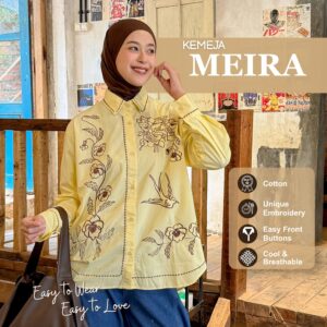 Kemeja Meira iLTs - Kemeja Wanita Bordir Bahan Katun Oversize Casual All Size