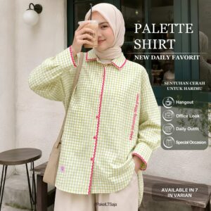 Kemeja Palette iLTs - Atasan Wanita dengan List Renda untuk Gaya Modis Oversize