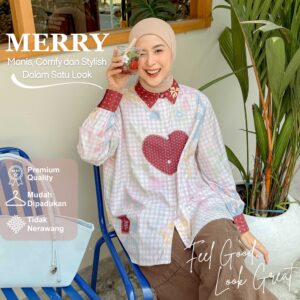 Merry Shirt iLTs - Kemeja Oversize Wanita Adem Anti Kusut Motif Eksklusif
