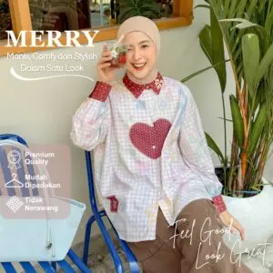Merry Shirt iLTs - Kemeja Oversize Wanita Adem Anti Kusut Motif Eksklusif