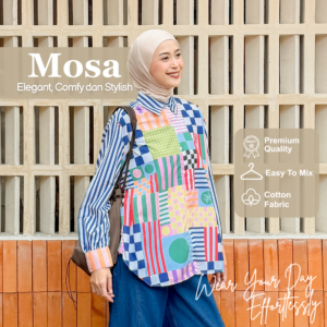 Kemaja Mosa Shirt iLTs - Atasan Wanita Oversize Motif Premium Engineered Print