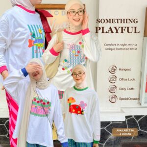 Kaos Something Playful iLTs — Kaos Oversize Wanita Sablon Unik Kancing Daily Wear  All Size