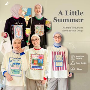 A Little Summer Tee iLTs — Kaos Graphic Retro Ikan Sarden Bahan Kaos Adem All Size